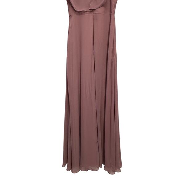 Birdy Grey Jane Convertible‎ Bridesmaid Chiffon Dress w/Slit Dark Mauve M (6-8) - Picture 9 of 15